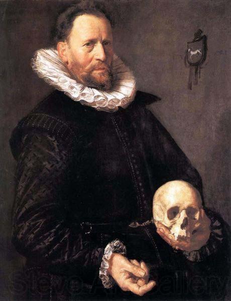 Frans Hals Portrait of a Man Holding a Skull. France oil painting art